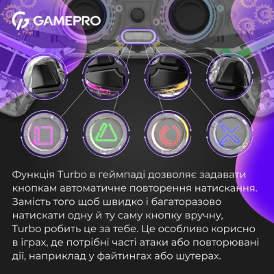 ������� GamePro GPS13T BT 5.3/USB/PC/iOS/Android/PS3/PS4 RGB Transparent (GPS13T) - �������� 10