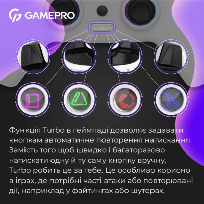 ������� GamePro GPS13W BT 5.3/USB/PC/iOS/Android/PS3/PS4 RGB White (GPS13W) - �������� 10