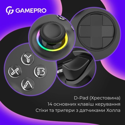 ������� GamePro GPX13B 2.4G/BT 5.1/USB/PC/iOS/Android RGB Black (GPX13B) - �������� 9