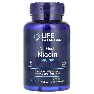 ���������-����������� �������� Life Extension ������, ������� �3, 640 ��, No Flush Niacin, 100 ������ (LEX-37310) - �������� 1