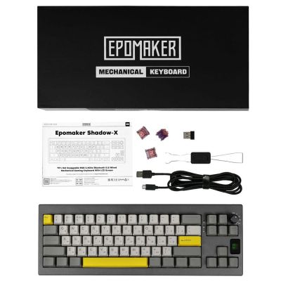  Epomaker Shadow-X 70 Flamingo Switch Hot-Swap LCD Screen RGB Wireless/Bluetooth/USB UA Black (SHX-B-F) -  12