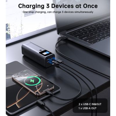 ������� ������������ Choetech 27000mAh, PD/140W in/out, 2*USB-C/PD5.0, QC3.0/22W, TFT Display (B670-CCGY) - �������� 7