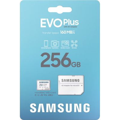   MicroSDXC  256GB UHS-I U3 V30 A2 Samsung Evo Plus + SD- (MB-MC256SA/EU) -  8