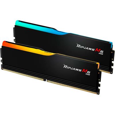     DDR5 64GB (2x32GB) 6000 MHz Ripjaws M5 RGB Matte Black G.Skill (F5-6000J3040G32GX2-RM5RK) -  3