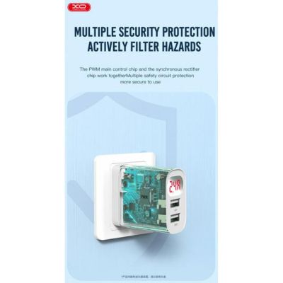   XO L95 (2USB/2.4A) + USB - MicroUSB White (XO-L95-M) -  3