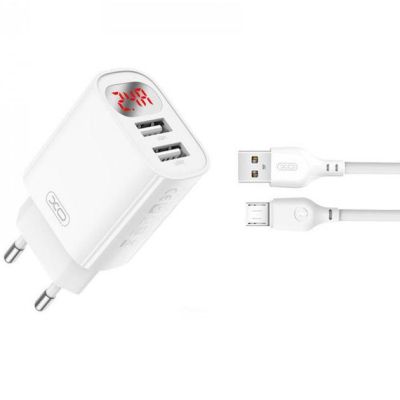   XO L95 (2USB/2.4A) + USB - MicroUSB White (XO-L95-M) -  1