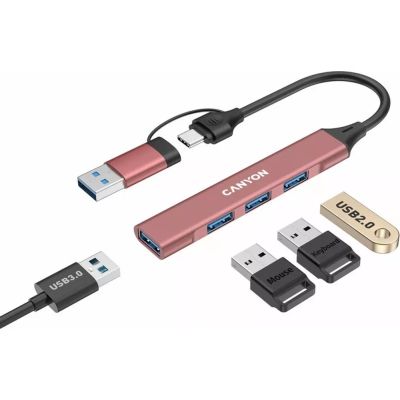 ������������ Canyon hub DS-02 4in1 USB-A/C Pink (CNS-TDS02P) - �������� 3