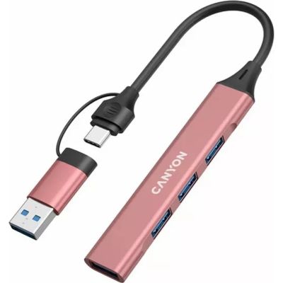 ������������ Canyon hub DS-02 4in1 USB-A/C Pink (CNS-TDS02P) - �������� 5
