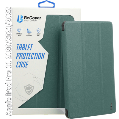 ����� �� �������� BeCover Tri Fold Hard BeCover Apple iPad Pro 11 2020/2021/2022 Dark Green (709667) - �������� 1