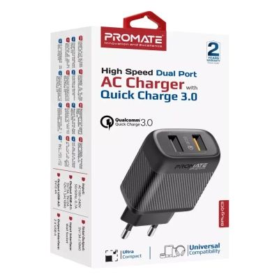   Promate biplug-qc3.eu-bk -  2