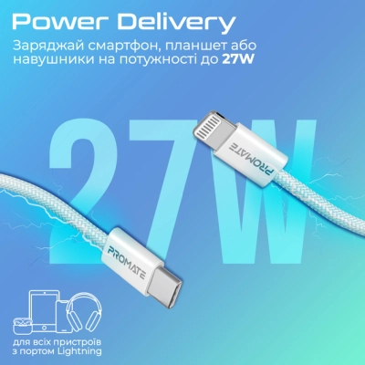 ���� ������ USB-C to Lightning 1.2m Promate (ecoline-ci120.white) - �������� 3