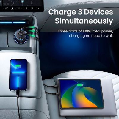   Ugreen 3xUSB 130W (2xUSB-C+USB-A) QC 3.0 black (CD293) (90413) -  7