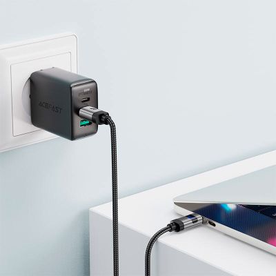   USB-C to USB-C 1.2m 60W digital display C15-03 Black Acefast (6974316283720) -  6