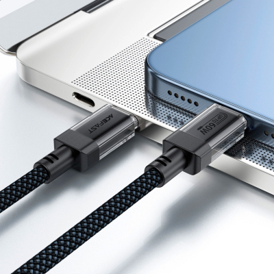 ���� ������ USB-C to USB-C 1.2m 60W stainless steel C12-03 Black Acefast (6974316283317) - �������� 6