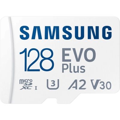 ����� ������ Samsung 128 GB microSDXC Class 10 UHS-I U3 V30 A2 EVO Plus+SD Adapte (MC128SA/EU) - �������� 2