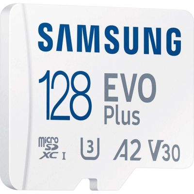 ����� ������ Samsung 128 GB microSDXC Class 10 UHS-I U3 V30 A2 EVO Plus+SD Adapte (MC128SA/EU) - �������� 4