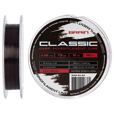 ����� Brain Classic Carp Line (dark brown) 150m 0.28mm 18lb 7.9kg (1858.80.90) - �������� 1