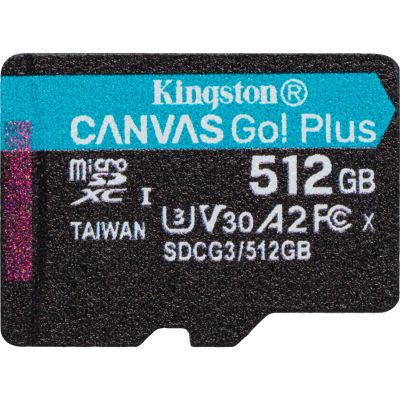 ����� ���'�� ����� ���'�� Kingston 512GB microSDXC �lass 10 UHS-I U3 V30 A2 Canvas Go Plus G4 (SDCG4/512GBSP) - �������� 1