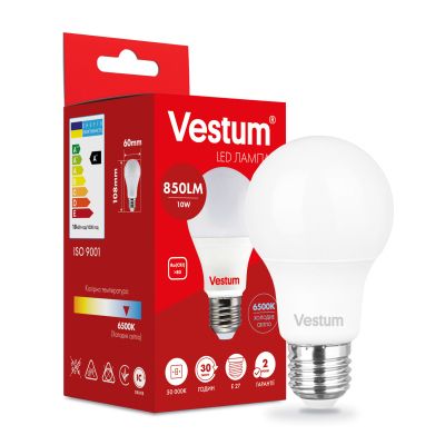  Vestum LED A60 10W 6500K 220V E27 (1-VS-1114) -  1