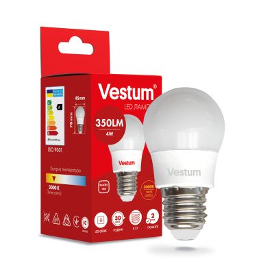  Vestum LED G45 4W 3000K 220V E27 (1-VS-1206) -  1