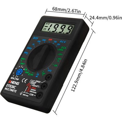   ANENG AN-DT838C, V, A, R, C,  hFE (AN-DT838C) -  3