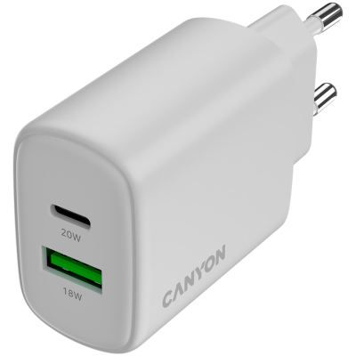   Canyon OnCharge 200 20W 1xPD 1xQC EU White (CNE-CHA200-21) -  1