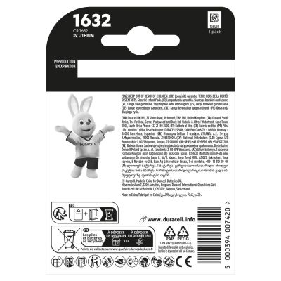  CR 1632     1632 3V, 1 .   Duracell (5011068) -  2