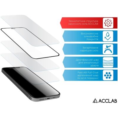 ���� ������� ACCLAB Full Glue ESD Apple Iphone 13/13 Pro Black (1283126542527) - �������� 4