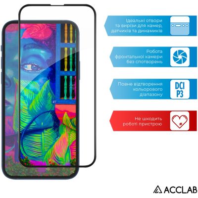 ���� ������� ACCLAB Full Glue ESD Apple Iphone 13/13 Pro Black (1283126542527) - �������� 5