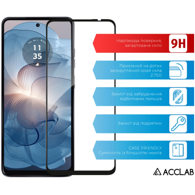 ���� ������� ACCLAB Full Glue MOTO G24 Power Black (1283126591778) - �������� 3