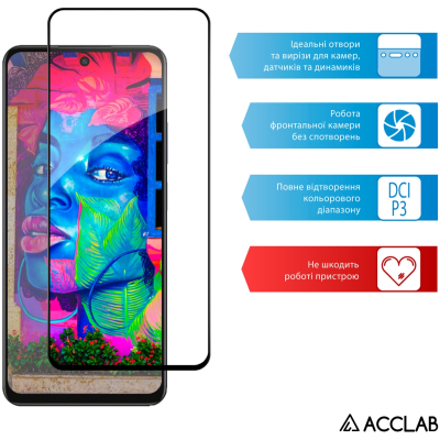 ���� ������� ACCLAB Full Glue Oppo A3 5G Black (1283126598876) - �������� 5
