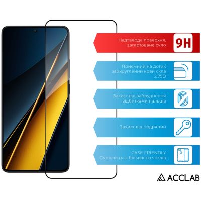   ACCLAB Full Glue Xiaomi Poco X6 Pro Black (1283126588679) -  3