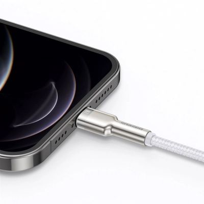 ���� ������ USB 2.0 AM to Lightning 2.0m Cafule Series Metal 2.4A White Baseus (CALJK-B02) - �������� 11