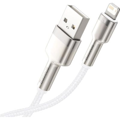 ���� ������ USB 2.0 AM to Lightning 2.0m Cafule Series Metal 2.4A White Baseus (CALJK-B02) - �������� 4