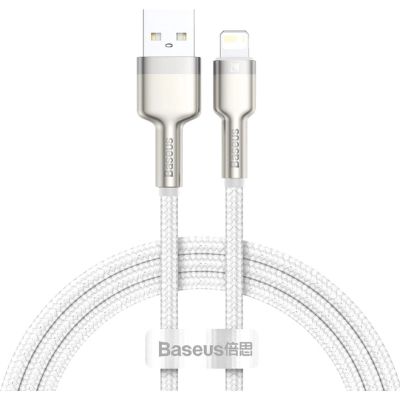 ���� ������ USB 2.0 AM to Lightning 2.0m Cafule Series Metal 2.4A White Baseus (CALJK-B02) - �������� 1