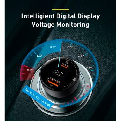 �������� ������� Baseus Superme Digital Display PPS Dual Quick Charger Car Charger black (TZCCZX-01) - �������� 10