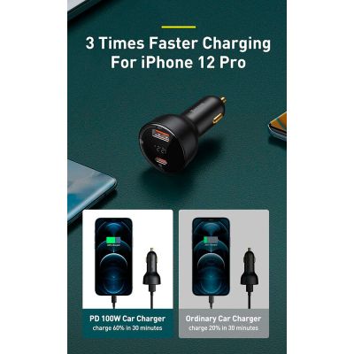 �������� ������� Baseus Superme Digital Display PPS Dual Quick Charger Car Charger black (TZCCZX-01) - �������� 8