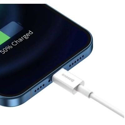 ���� ������ USB 2.0 AM to Lightning 2.0m Superior Fast Charging 2.4A white Baseus (CALYS-C02) - �������� 4