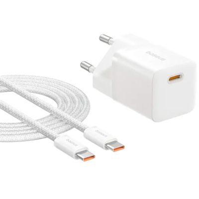 �������� ������� Baseus GaN5 Fast Charger USB-C 25W + Cable Type-C 100W white (P10110909213-01) - �������� 1