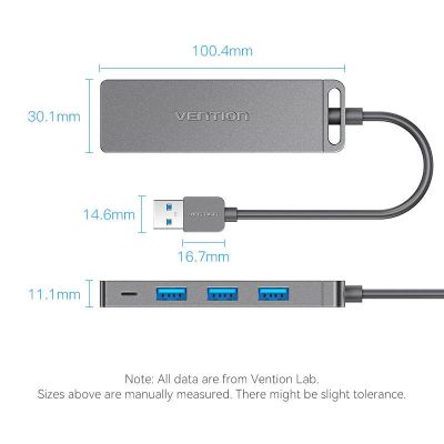 ������������ Vention USB 3.0 to 4xUSB 3.0 Hub With Power Supply 0.15m black (CHLBB) - �������� 12