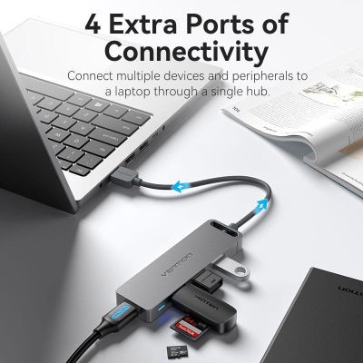 ������������ Vention USB 3.0 to 4xUSB 3.0 Hub With Power Supply 0.15m black (CHLBB) - �������� 8