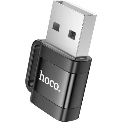 UA31D USB M to USB-C F USB2.0 Black HOCO (6942007628143) -  3