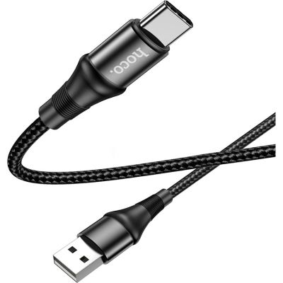 ���� ������ USB 2.0 AM to USB-C 1.0m 3A nylon X50 black HOCO (6931474734235) - �������� 3
