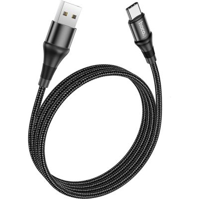 ���� ������ USB 2.0 AM to USB-C 1.0m 3A nylon X50 black HOCO (6931474734235) - �������� 4