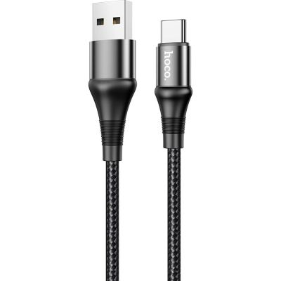 ���� ������ USB 2.0 AM to USB-C 1.0m 3A nylon X50 black HOCO (6931474734235) - �������� 1