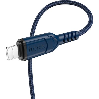 ���� ������ USB 2.0 AM to Lightning 1.0m 2.4A nylon X59 blue HOCO (6931474744883) - �������� 2