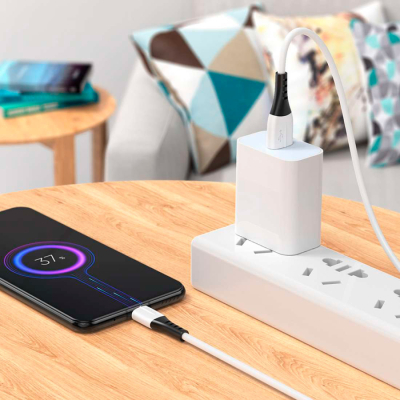 ���� ������ USB 2.0 AM to Micro 5P 1.0m 2.4A silicone X82 white HOCO (6931474768568) - �������� 4