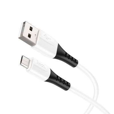 ���� ������ USB 2.0 AM to Micro 5P 1.0m 2.4A silicone X82 white HOCO (6931474768568) - �������� 1
