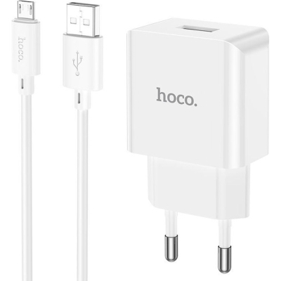 �������� ������� HOCO C106A Leisure USB + cable USB to Micro 5P 10.5W White (6931474783905) - �������� 1