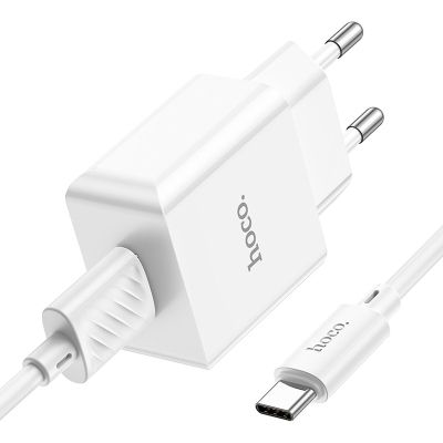   HOCO C106A Leisure USB + cable USB to USB-C 10.5W White (6931474783912) -  4
